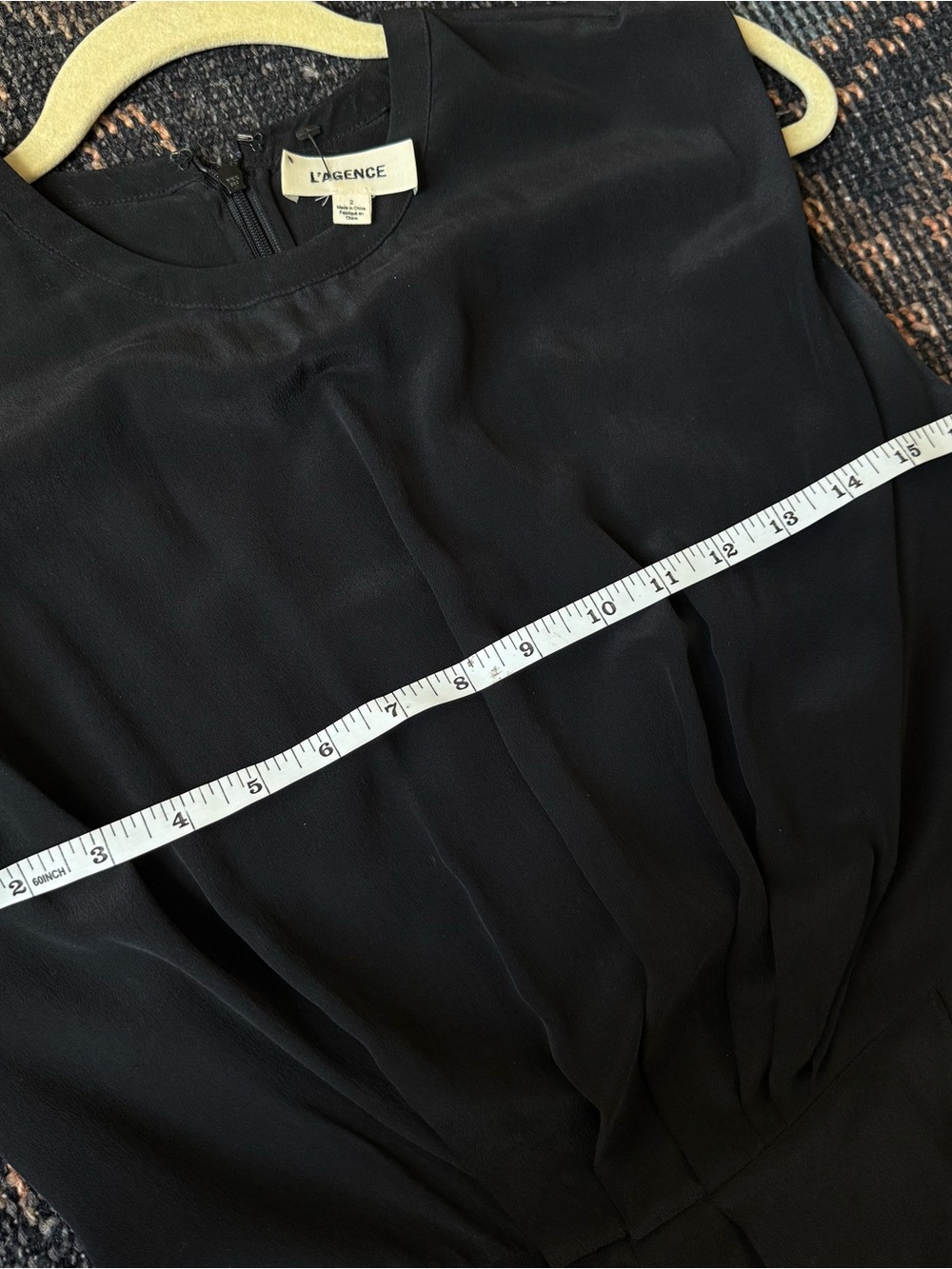L'AGENCE Black Asymmetrical Pleated silk Dress size 2 - Picture 7 of 10